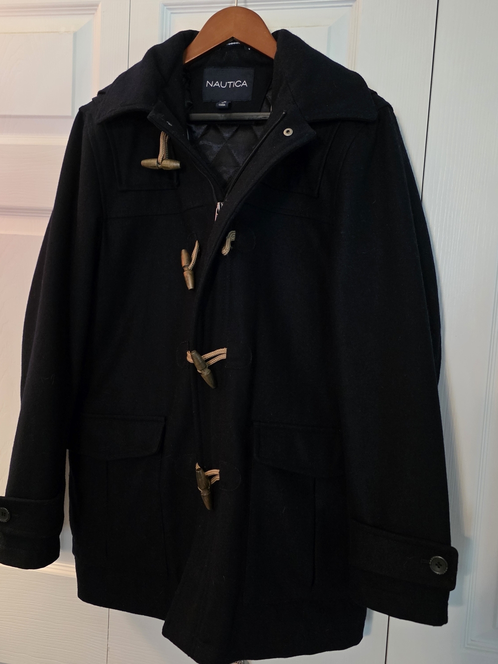Nautica Men's Navy Toggle Coat With Hood SIZE M